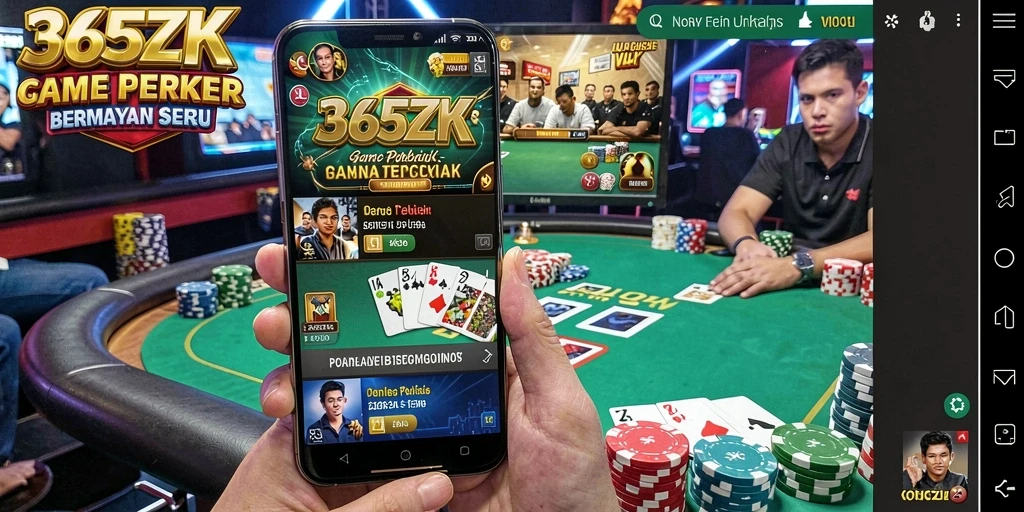 Gameplay seru dalam aplikasi Poker 365ZK dengan pemain bertanding.