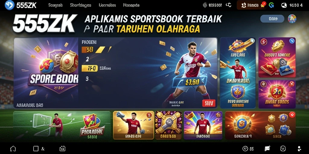 Tampilan gameplay aplikasi Sportsbook 555ZK yang menarik dan interaktif.
