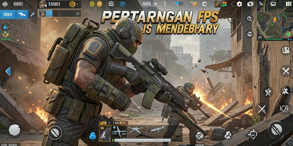 Tampilan gameplay seru dalam <strong>666I</strong>, adu tembak yang intens!