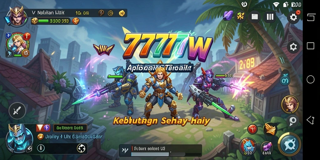 Tampilan utama aplikasi 7777W dengan fitur Utility yang lengkap.
