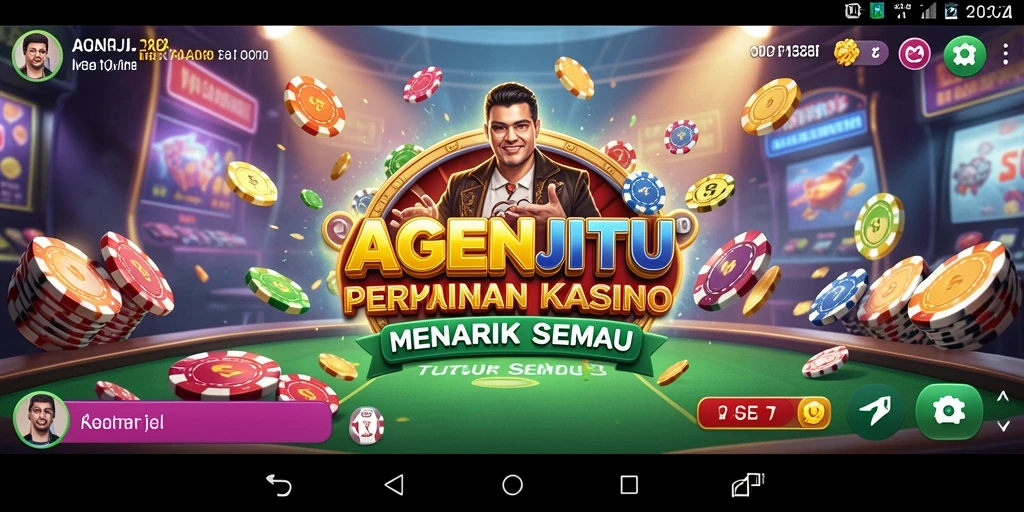 Screenshot gameplay AGENJITU menampilkan suasana kasino yang mendebarkan.