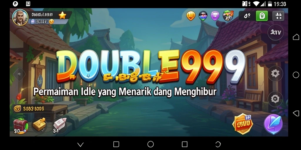 Screenshot gameplay DOUBLE999 menampilkan kemajuan menarik dalam game Idle.