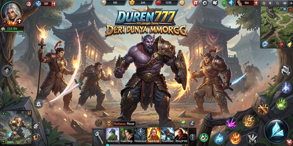Tangkapan layar gameplay DUREN777 menampilkan serunya pertarungan di dunia MMORPG.