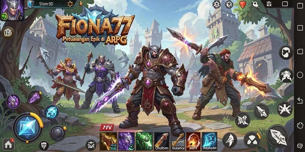 Tangkapan layar gameplay <strong>FIONA77</strong> menampilkan pertempuran yang intens dan dunia yang menawan.
