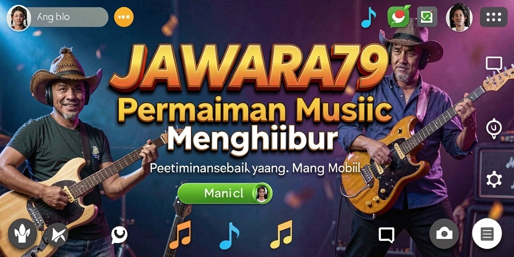 Tampilan gameplay JAWARA79 yang menampilkan interaksi pengguna dengan musik.