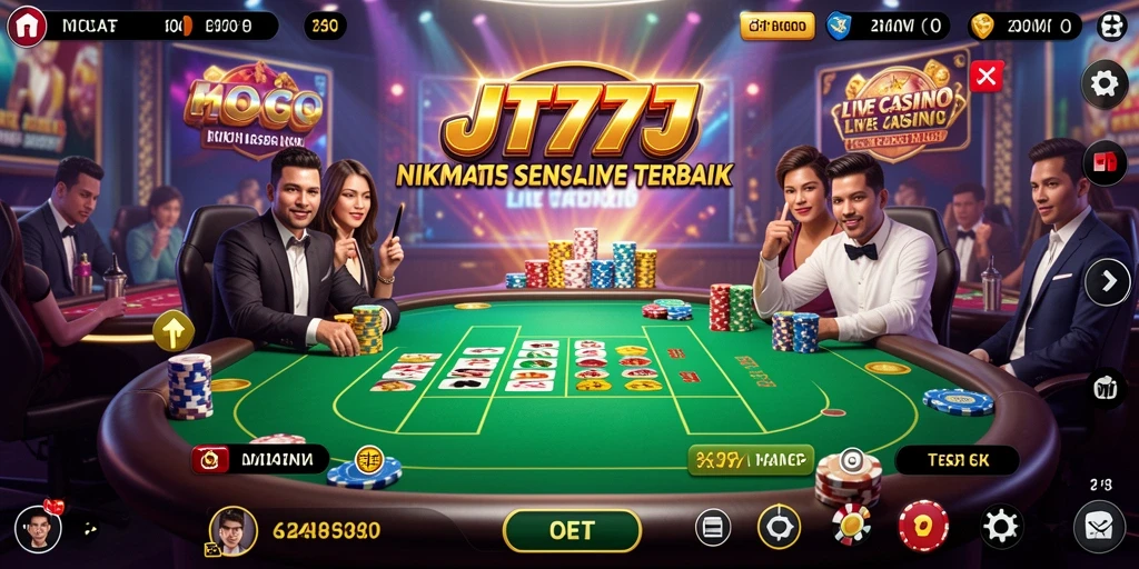 Tampilan gameplay menarik dengan dealer langsung di JT777.