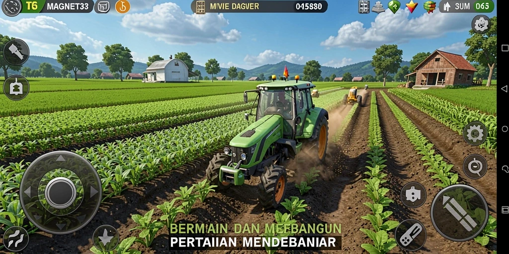 Tampilan gameplay seru dari MAGNET33 dengan aktivitas pertanian.