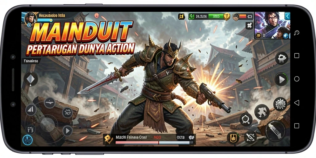Tampilan gameplay MAINDUIT yang menegangkan dan penuh aksi.