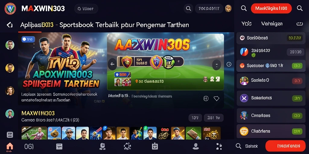 Tangkapan layar gameplay MAXWIN303 yang menampilkan berbagai pilihan taruhan olahraga.