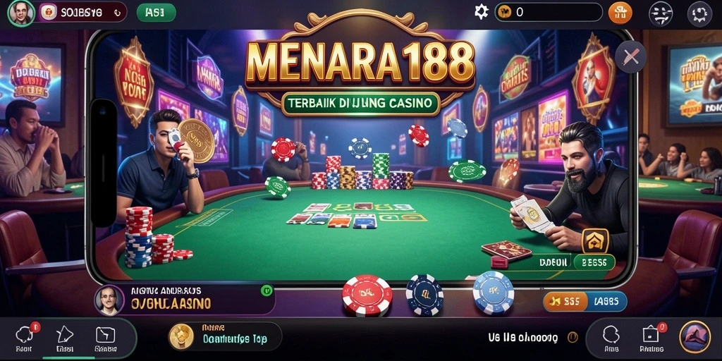 Screenshot gameplay MENARA188 menunjukkan dealer langsung dalam aksi.