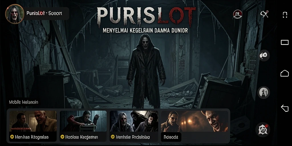 Tampilan gameplay PURISLOT yang menegangkan di dunia horror.