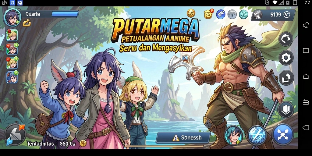 Tampilan menarik dari gameplay PUTARMEGA yang penuh aksi anime.