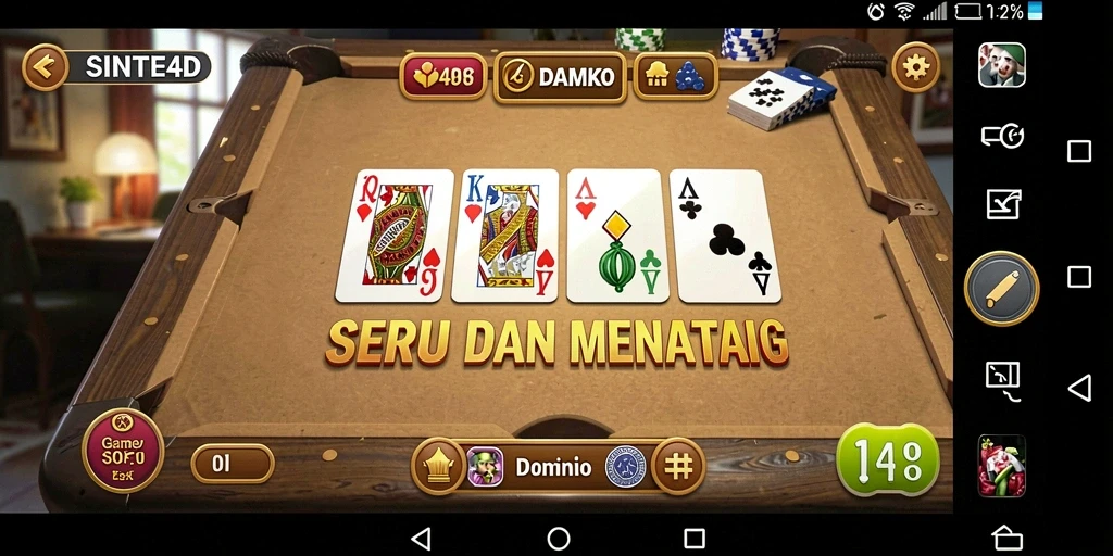 Tampilan permainan Domino yang seru dan menarik di SINTE4D.