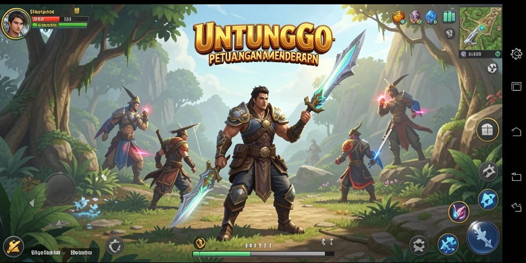 Tampilan gameplay menarik di dunia fantasi UNTUNGGO.