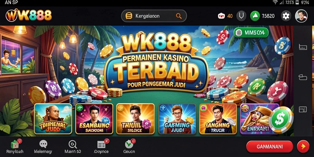 Screenshot WK888 menampilkan gameplay kasino yang menarik dan interaktif.