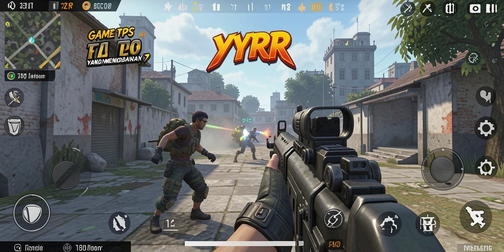 Tampilan gameplay menarik dari YYRR dalam pertempuran TPS.